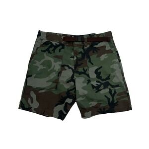 Men Nike SB Shorts Skateboarding Outdoor Military Ripstop Belted Size 34 Green